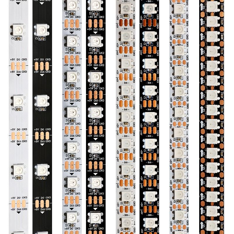 Прокладка пиксела СИД 300Pixels света прокладки WS2812B СИД RGB гибкая 5050SMD индивидуальная Addressable 16.4FT 60Pixels/M