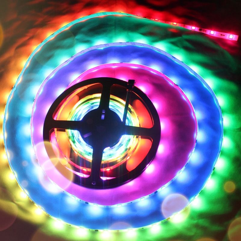Черноты 300Pixels RGB 5050SMD индивидуальной Addressable 16.4FT 60Pixels/M света прокладки СИД WS2812B цвет PCB гибкой полный